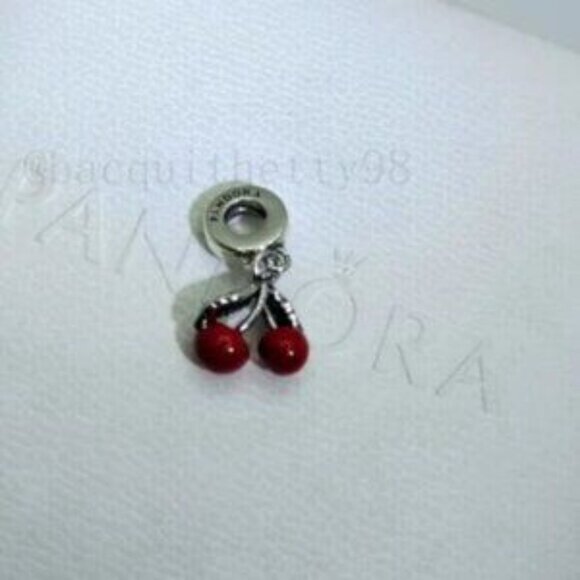 Pandora Asymmetrical Cherry Fruit Dangle Charm - Picture 4 of 5